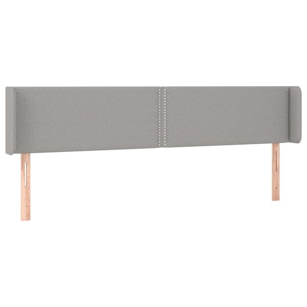 vidaXL T&ecirc;te de lit &agrave; LED Gris clair 203x16x78/88 cm Tissu