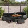 vidaXL Ensemble de canap&eacute; de jardin 9 pcs Noir Poly Rattan