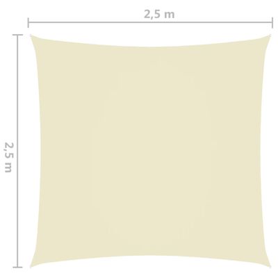 vidaXL Voile de parasol Tissu Oxford carré 2,5x2,5 m Crème
