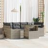 vidaXL Ensemble de canap&eacute; de jardin 7 pcs Gris clair Poly rotin