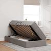 vidaXL Lit avec rangement et matelas Taupe 90 x 200 cm Polyester
