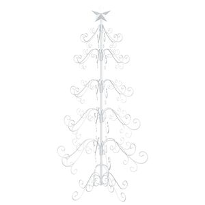 vidaXL Arbre de No&euml;l en m&eacute;tal KUOPIO 150 cm acier White