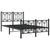 vidaXL Cadre de lit m&eacute;tal sans matelas avec pied de lit noir 120x190cm