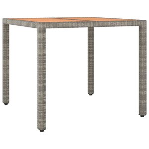 vidaXL Table de jardin et dessus en bois Gris R&eacute;sine tress&eacute;e et acacia