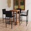 vidaXL Ensemble de bar de jardin 5 pcs Noir