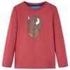 T-shirt enfants &agrave; manches longues rouge br&ucirc;l&eacute; 116