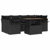 vidaXL Ensemble de canap&eacute; de jardin 7 pc Noir Poly rotin