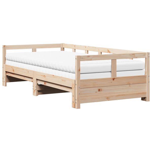vidaXL Lit de jour et lit gigogne et matelas 90x190 cm bois pin massif
