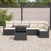 vidaXL Ensemble de canap&eacute; de jardin 7 pcs Noir Poly rotin