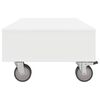 vidaXL Table d'appoint avec roues Blanc 90 x 50 x 30 cm