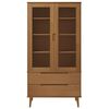 vidaXL Armoire &agrave; vitrine MOLDE Marron 90x35x175 cm Bois de pin massif