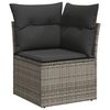 vidaXL Salon de jardin 8 pcs avec coussins gris r&eacute;sine tress&eacute;e