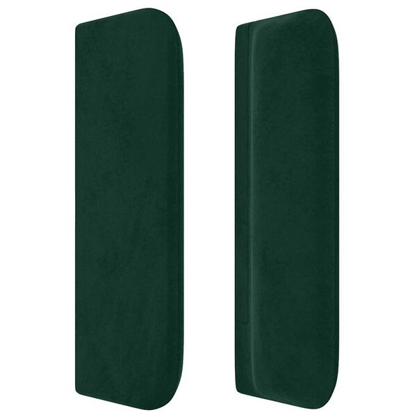 vidaXL T&ecirc;te de lit avec oreilles Vert fonc&eacute; 203x16x78/88 cm Velours