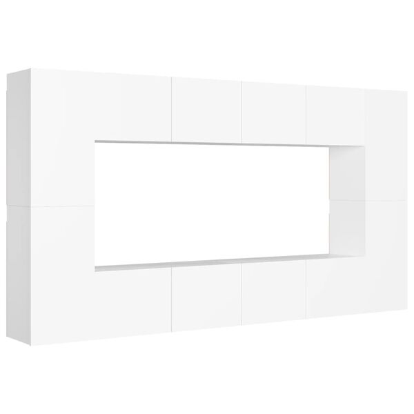 vidaXL Ensemble de meubles TV 8 pcs Blanc Bois d'ing&eacute;nierie