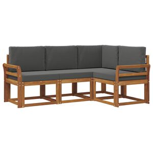 vidaXL Ensemble de canap&eacute;s d'ext&eacute;rieur 4 pcs Naturel et Anthracite