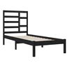 vidaXL Cadre de lit sans matelas noir bois massif 100x200 cm