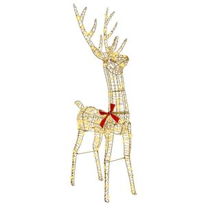 vidaXL Renne 3D 140 LED Blanc chaud 128 cm PET