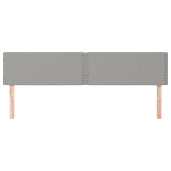 vidaXL T&ecirc;tes de lit 2 pcs Gris clair 100x5x78/88 cm Tissu