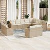 vidaXL Salon de jardin avec coussins 12 pcs beige r&eacute;sine tress&eacute;e