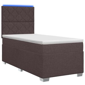 vidaXL Lit boxspring avec matelas Marron fonc&eacute; 90 x 190 cm Tissu
