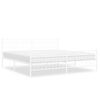 vidaXL Cadre de lit m&eacute;tal sans matelas et pied de lit blanc 193x203 cm