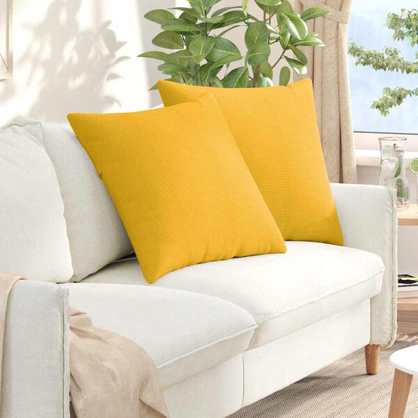 vidaXL Coussins de canapé 2 pcs Jaune clair 80 x 80 cm