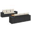 vidaXL Salon de jardin 7 pcs avec coussins noir r&eacute;sine tress&eacute;e