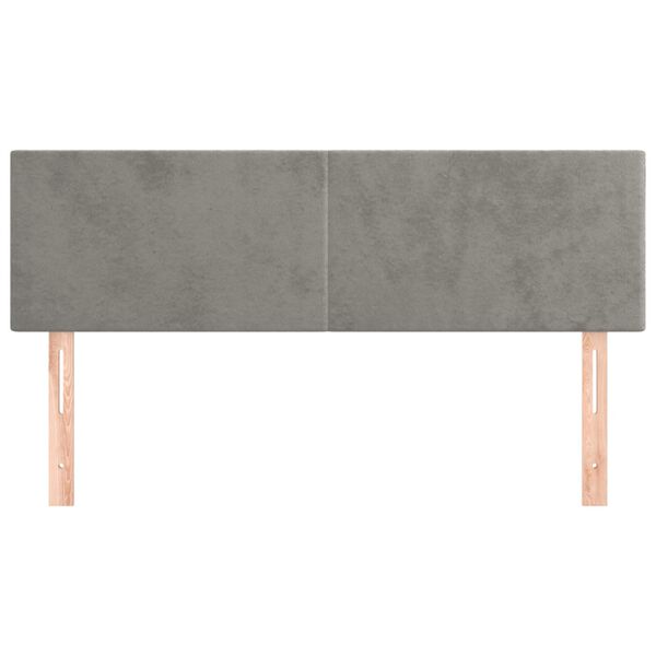 vidaXL T&ecirc;tes de lit Gris clair 144x5x78/88 cm Velours