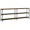 vidaXL Table console ch&ecirc;ne fum&eacute; 200x29x75 cm bois d'ing&eacute;nierie