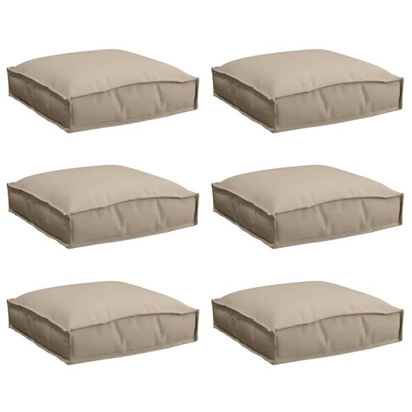vidaXL Coussin 6 pcs Taupe 40 x 40 x 8 cm Tissu Oxford