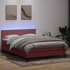vidaXL Sommier &agrave; lattes de lit avec matelas et LED rose 160x220 cm velours