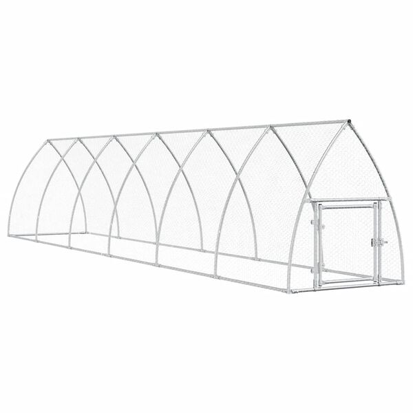vidaXL Cage pour poules argenté 600x105x120 cm acier galvanisé