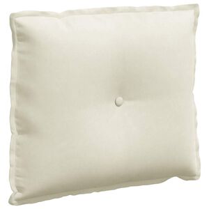 vidaXL Coussin de Dos Cr&egrave;me 60 x 50 cm Tissu en velours c&ocirc;tel&eacute;