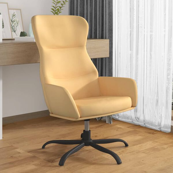 vidaXL Chaise de relaxation Cr&egrave;me Similicuir daim