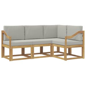 vidaXL Ensemble de canap&eacute;s d'ext&eacute;rieur 4 pcs Blanc et gris clair