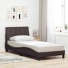 vidaXL Cadre de lit sans matelas Hanko marron fonc&eacute; 80x200 cm tissu