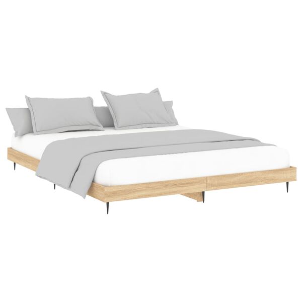 vidaXL Cadre de lit sans matelas ch&ecirc;ne sonoma 140x200 cm