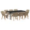 vidaXL Ensemble de salle &agrave; manger pour jardin 9 pc Beige polyrotin