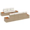 vidaXL Ensemble de canap&eacute; de jardin 8 pcs Beige Poly rotin