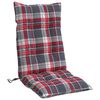 vidaXL Coussins de chaise &agrave; dossier haut lot de 4 motif carreaux rouge