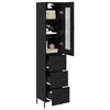 vidaXL Haut Armoire Ch&ecirc;ne noir 34,5 x 34 x 180 cm Bois d'ing&eacute;nierie
