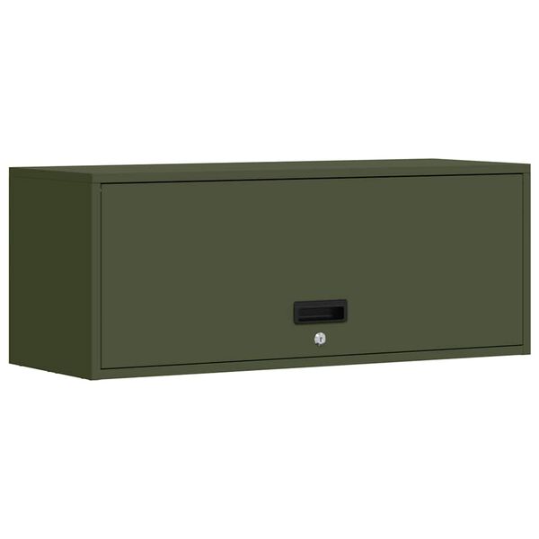 vidaXL Armoire murale pour garage Vert olive 90 x 33 x 35 cm