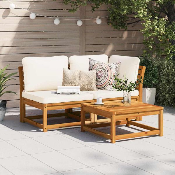 vidaXL Salon de jardin 2 pcs avec coussins bois massif d'acacia
