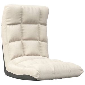 vidaXL Chaise pliable de sol Cr&egrave;me Tissu