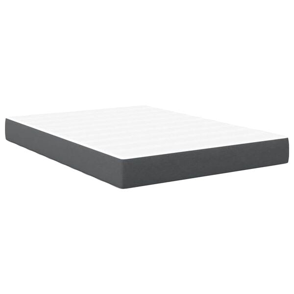 vidaXL Matelas de Lit avec matelas Gris 140 x 190 cm tissu