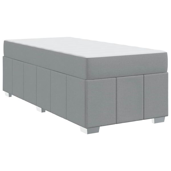 vidaXL Cadre de lit avec matelas Gris clair 90 x 190 cm tissu