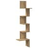 vidaXL &Eacute;tag&egrave;re d'angle murale ch&ecirc;ne artisanal 32x32x127,5 cm