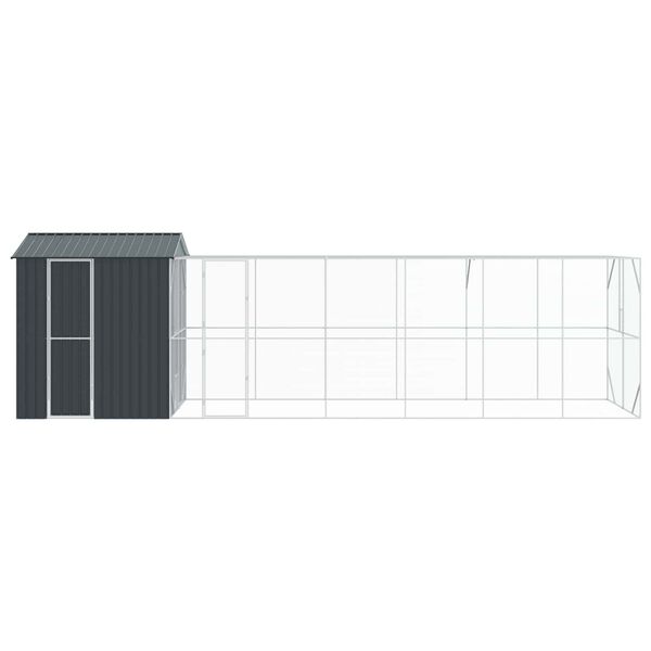 vidaXL Cage pour oiseaux Anthracite 824 x 208 x 247 cm Acier galvanis&eacute;