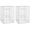 vidaXL Poteaux &agrave; panier de gabion 2 pcs 40x40x60 cm Fer