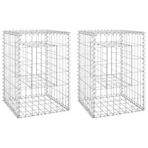 vidaXL Poteaux &agrave; panier de gabion 2 pcs 40x40x60 cm Fer